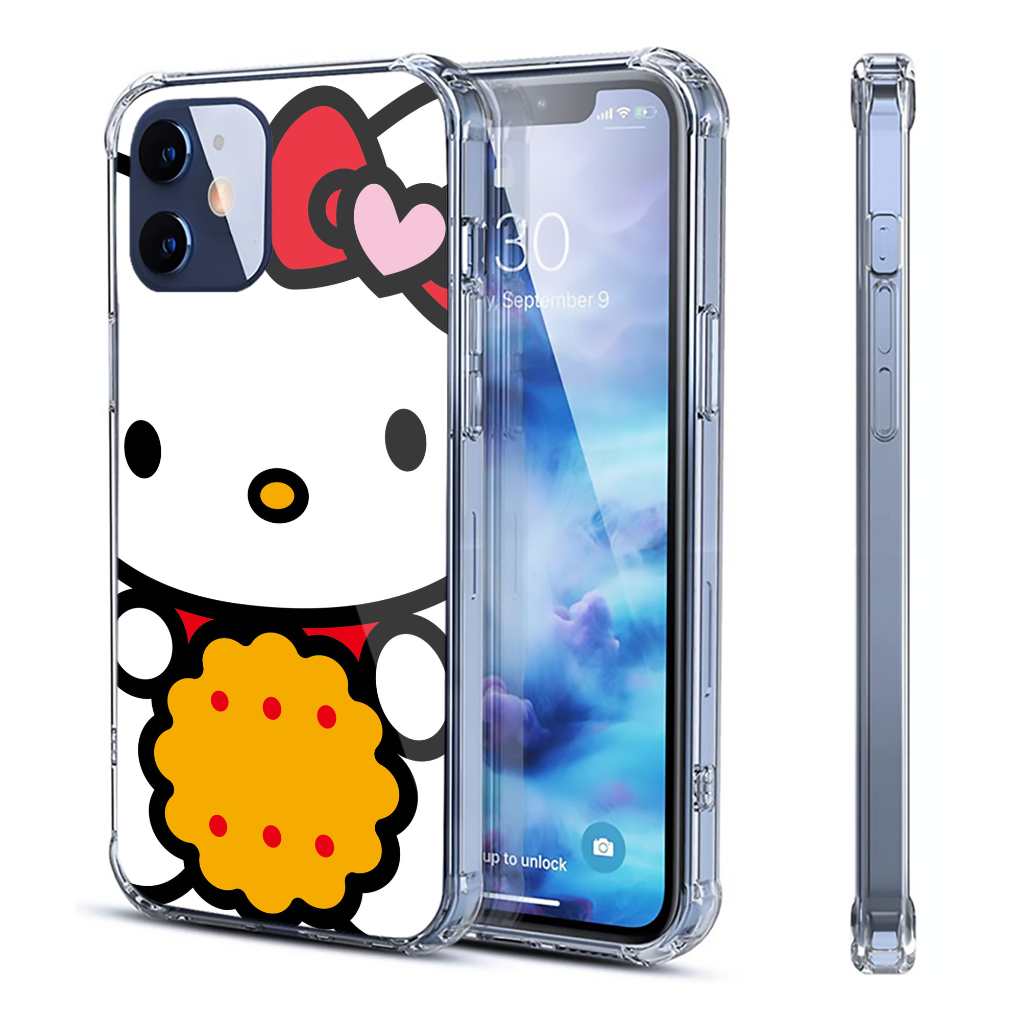 （画像用） Hello Kitty ハローキティ 【iPhone 12シリーズ対応】透明スマホケース（クリアソフトケース）